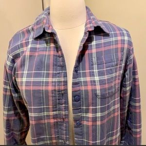 LL Bean Purple Fleece Lined Flannel